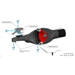 Eventuri Carbon Ansaugsystem für Mini F5X Cooper S / JCW Vorfacelift Carbon schwarz