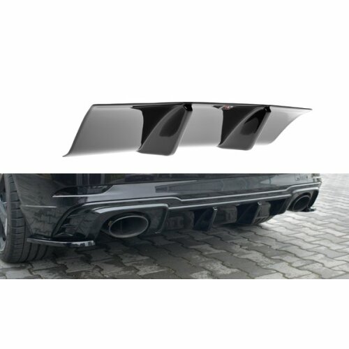 Maxondesign Heck Ansatz Diffusor passend für Audi RS3 8V FL Sportback schwarz matt
